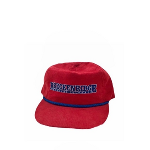 Breckenridge CO Vintage 80’s Style Red Corduroy Trucker Hat‎